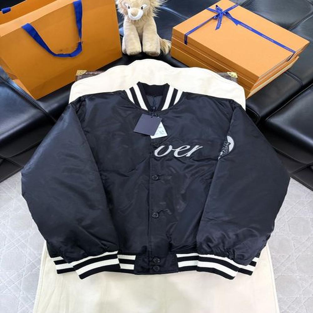 Men's designer baseball jacket cotton jacket warm jacket rhinestone jacket fashionable couple casual jacket embroidered washed cotton j