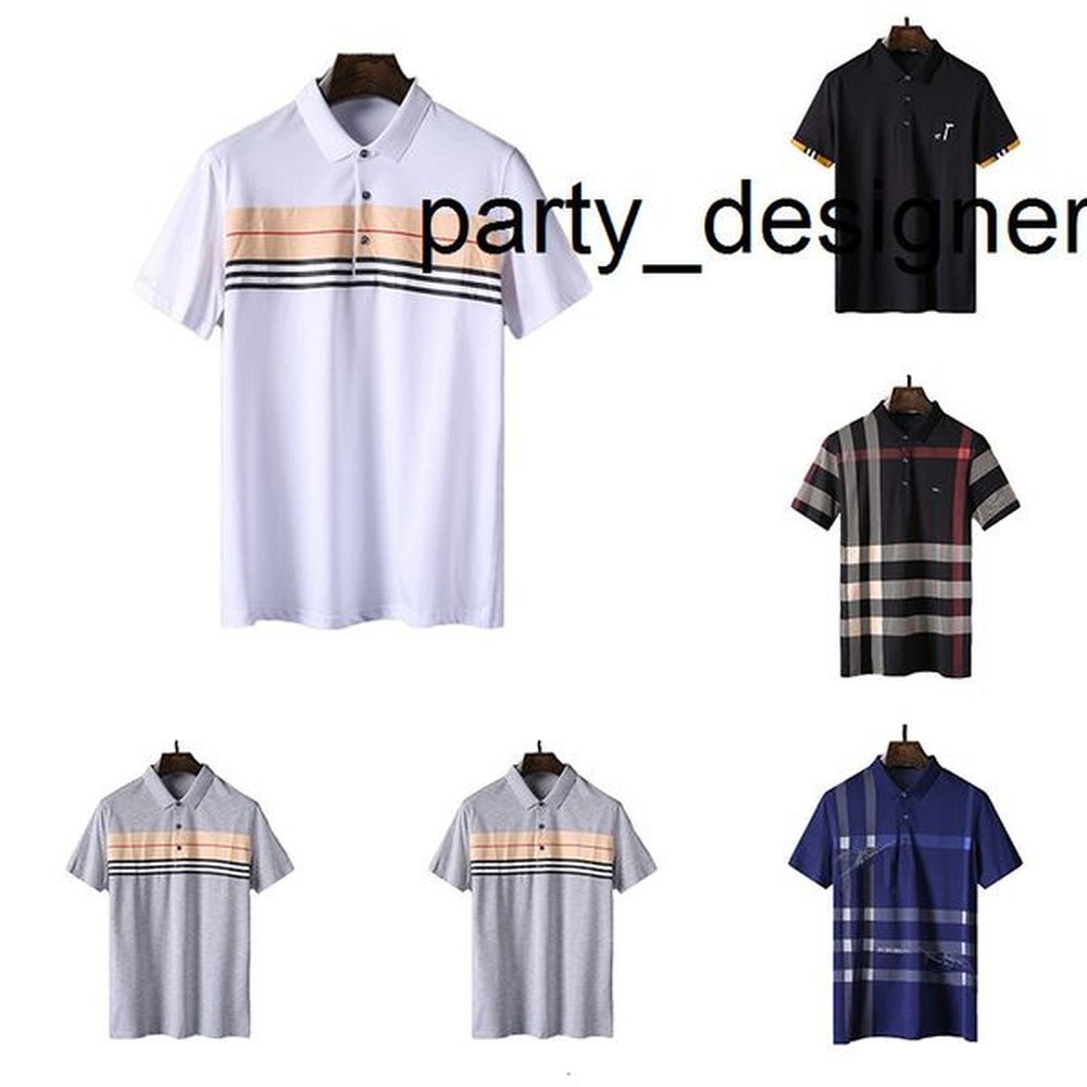 Mens Designer Embroidery Polo Plaid Fashion Casual Highgrade Cotton Breathable burbery2''burburreies burrberriness burrberiness bu