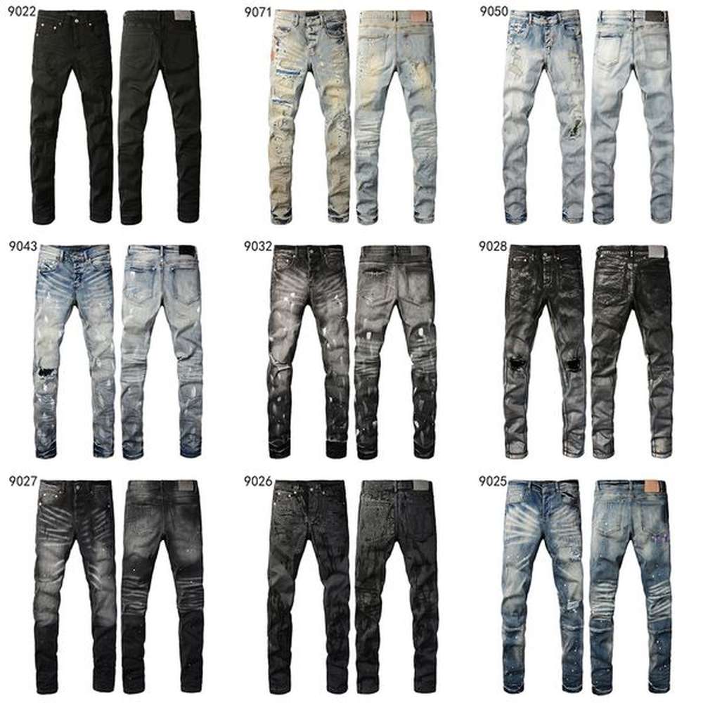 Mens Designer Jeans Biker Slim Fit Motorcycle Bikers For Mens washed rinsing make old Hip hop womens street Fashion Mans Black Pants Jeans