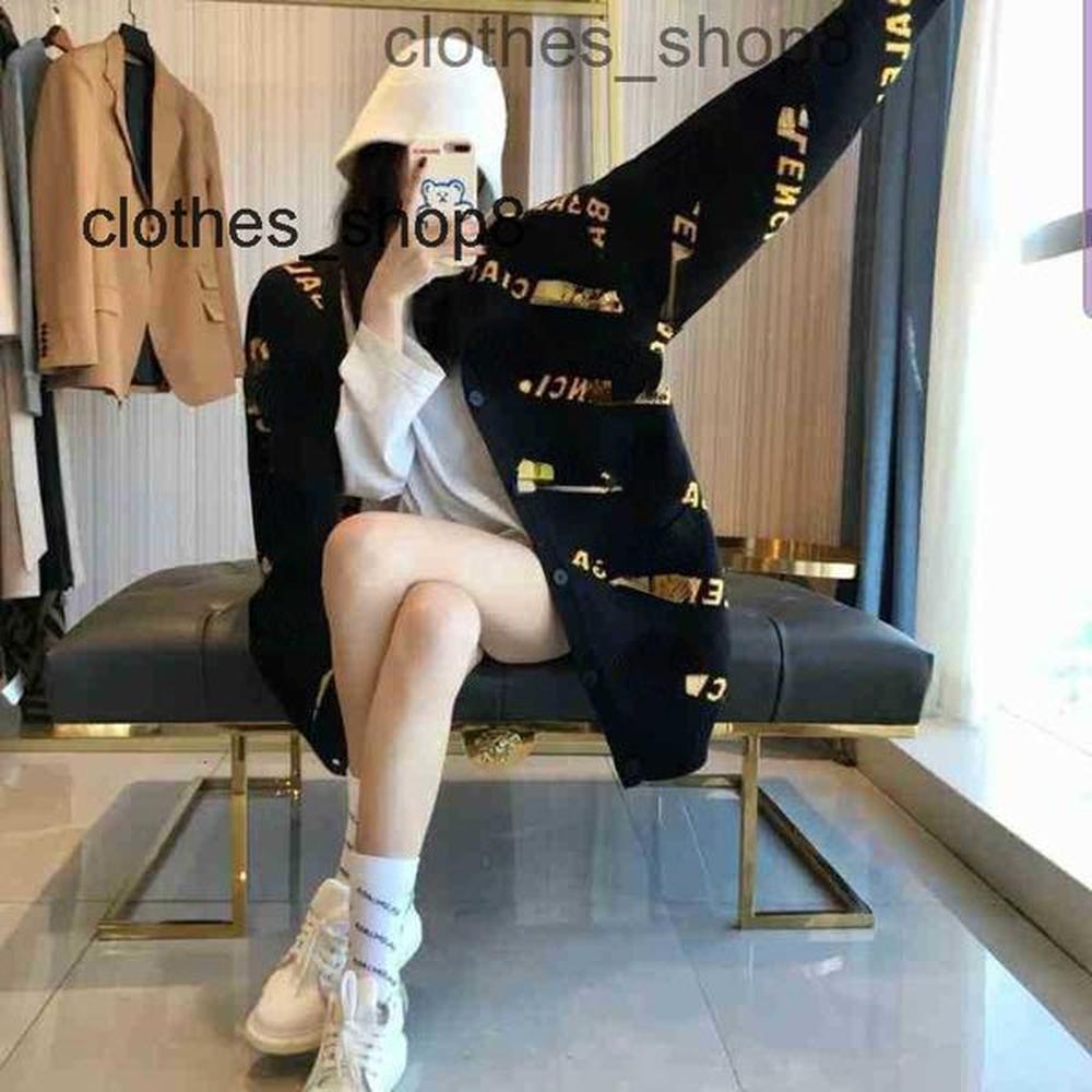men's designer Paris hoodies sweaters balenciigss home's fashion versatile new fashion brand letter jacquard knitting cardigan sw
