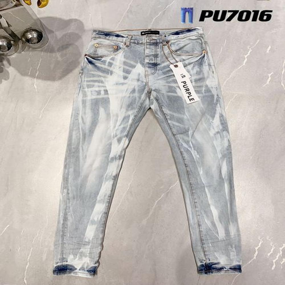 Men's Designer Ripped Biker Slim Straight Skinny Pants - Trendsetting True Stack Fashion Jeans, Vintage-Inspired Purple Brand Denim for