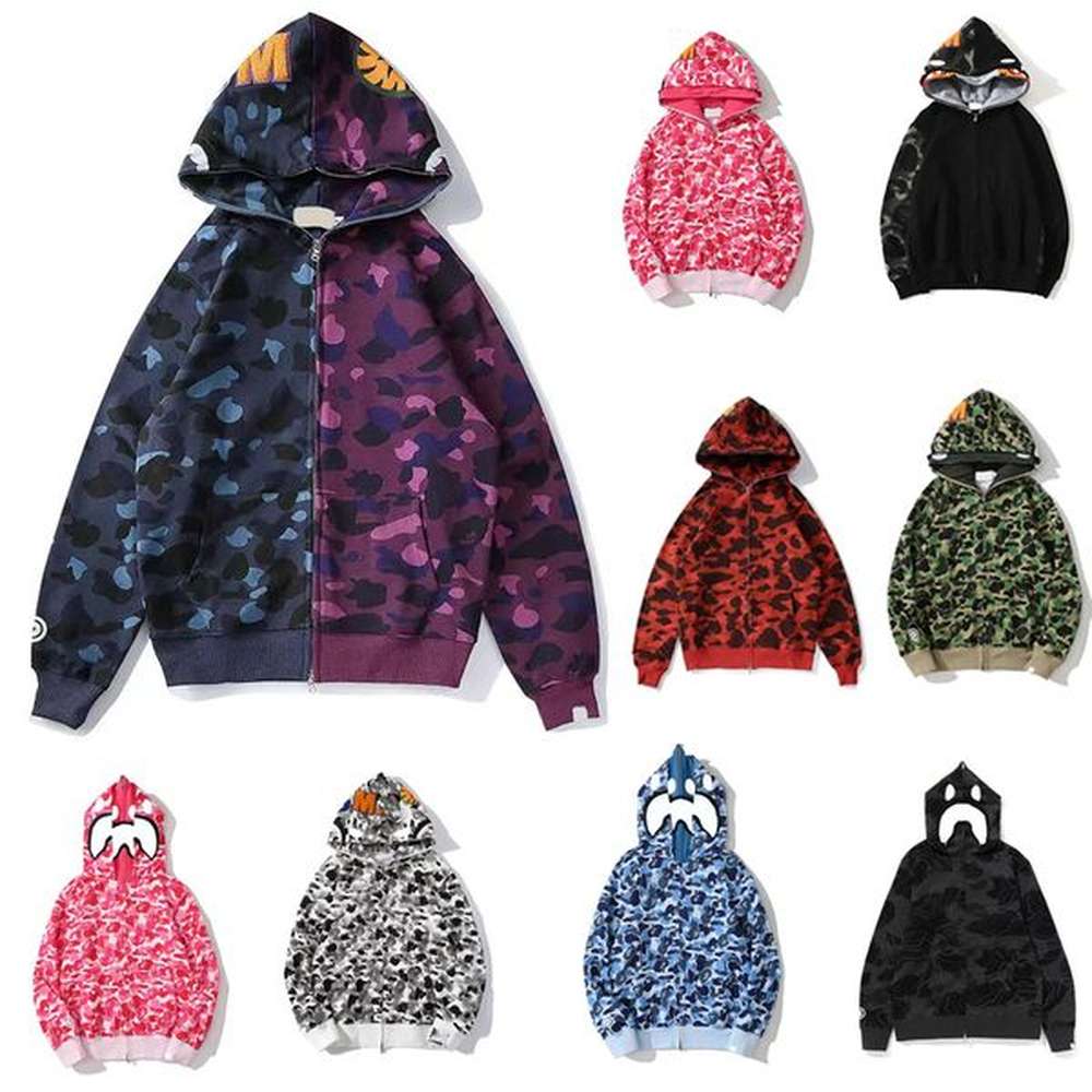 Mens designer Shark Hoodie Full Zip Up y2k hoodies womens Classic zipper jacket fashion street American style Asian Size M-3XL y2k1011