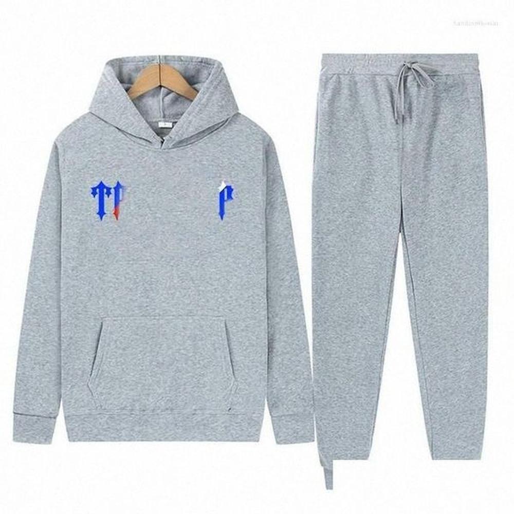 Men's designer sports suit men's hooded sportswear brand printed sportswear men's autumn and winter up and down warm two-piec
