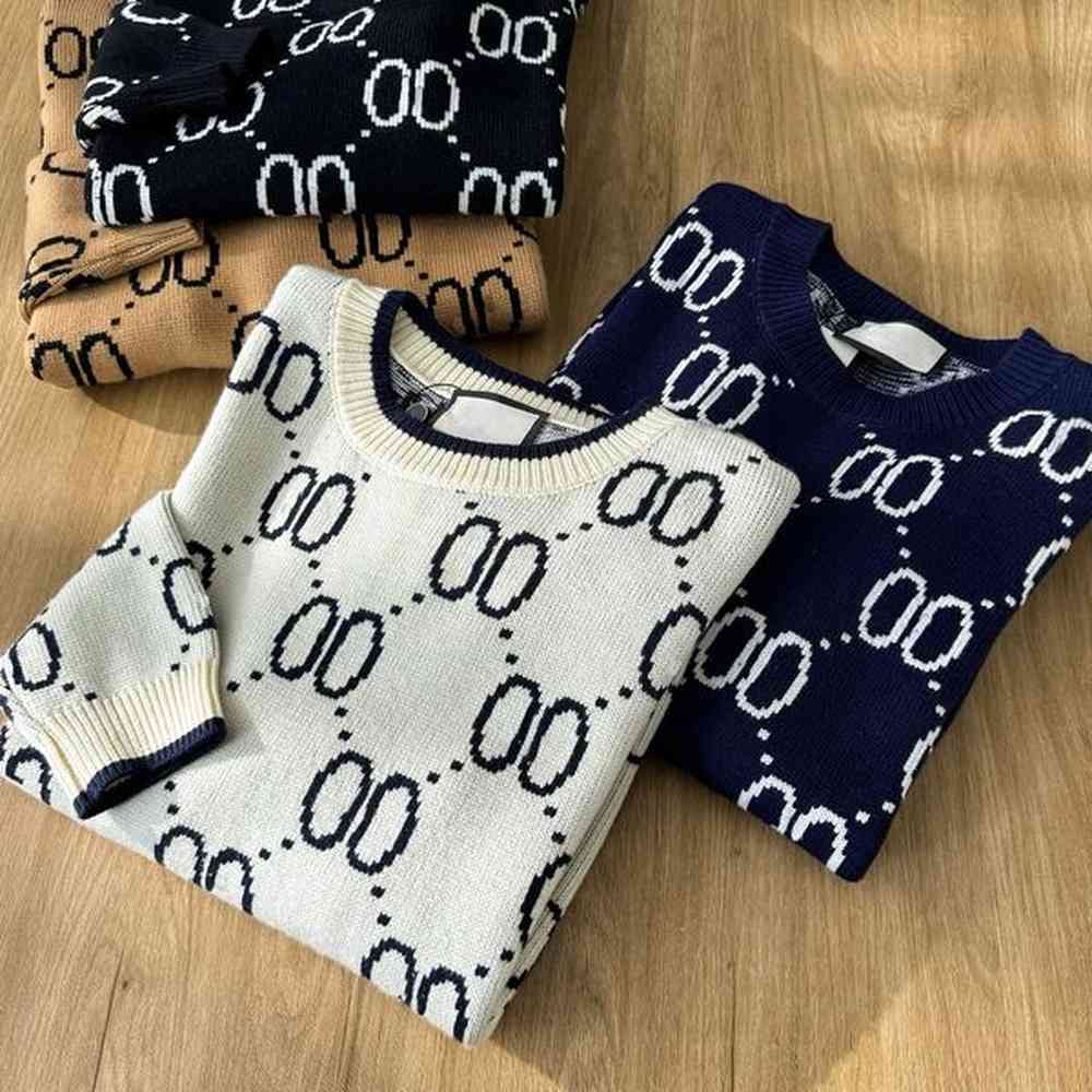 Men's Designer Sweater 100% Knitted Fabric Long sleeved Pullover Men's and Women's Classic Letter Sweater Sweater Sports Swea