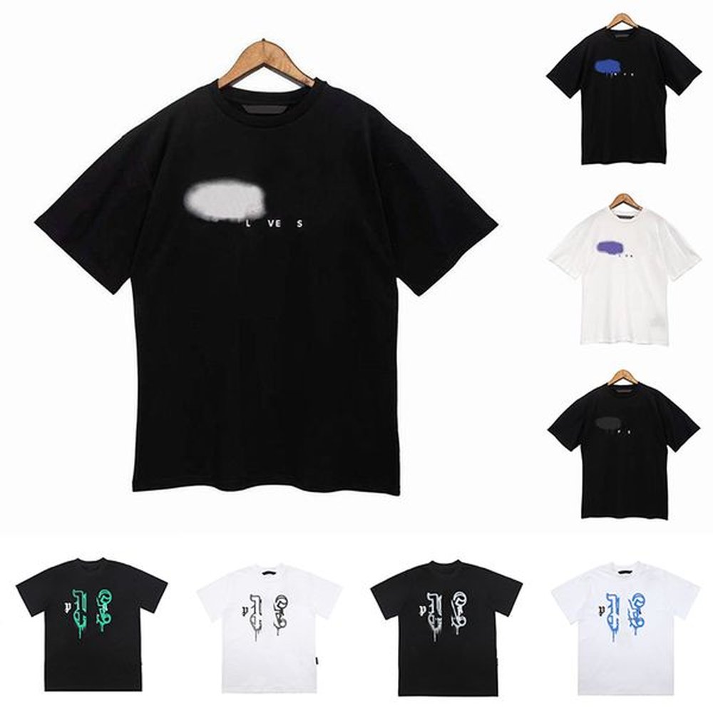 mens designer t shirt clothes designers shirts women t shirts Fashion paint graffiti couple short sleeves graphic tee loose Tide Crew Neck L
