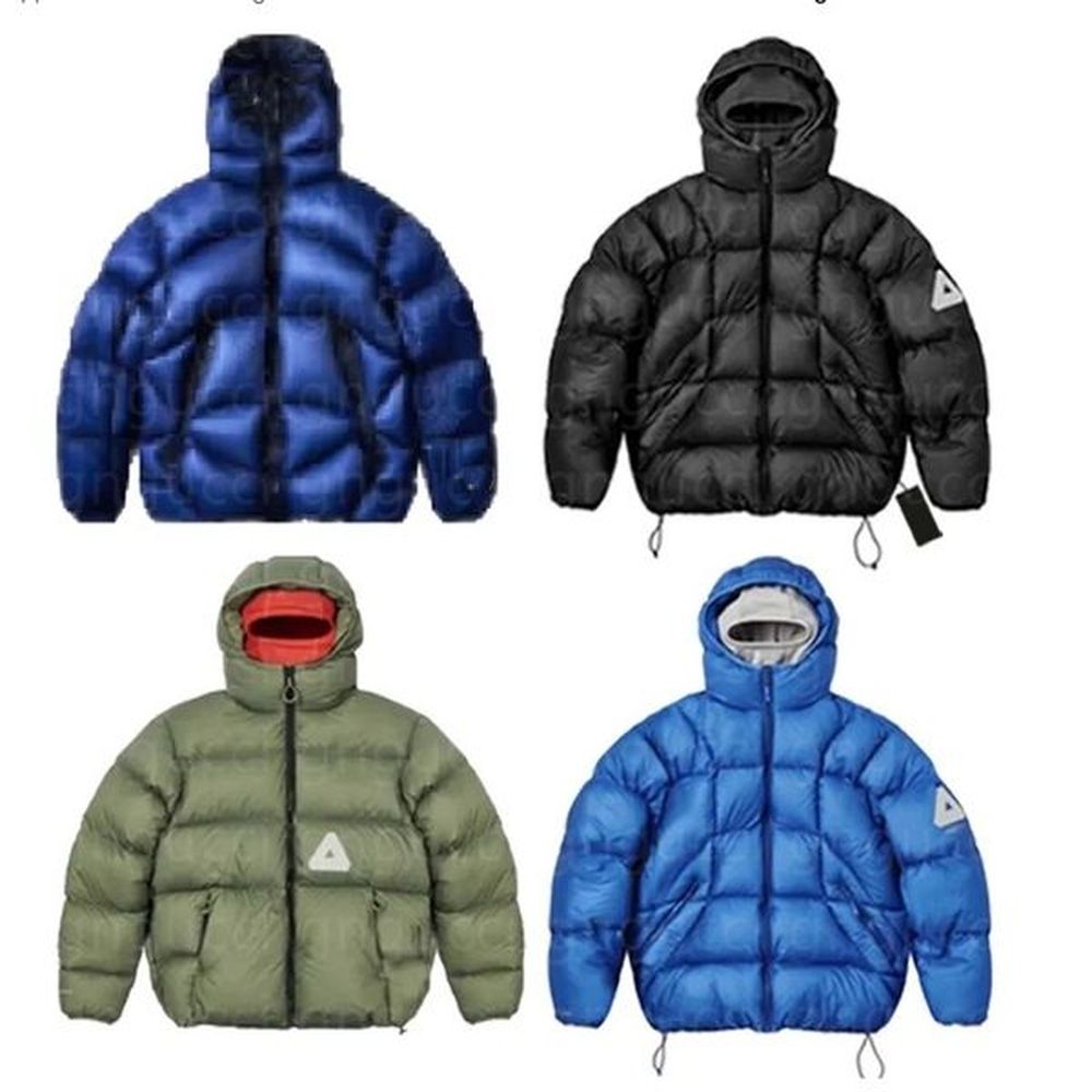 Mens Down Jacket Perrex Matte Balaclava Puffa Winter Jacket Windbreaker Coat Printed Warm Hooded Puffer Jacket Casual