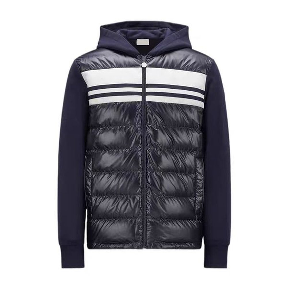 Men's Down Parkas 3 Colors Chest Letters Hooded Down Jacket - Fashion Luxury Knit Cardigan Jacket for Men - Warm Coat for Autumn Winter