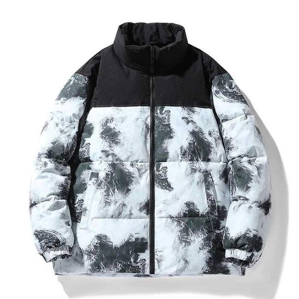 Men's Down Parkas -30 Degree Mens New Winter Down Jackets Mens Casual Loose Print White Duck Down Coats Outdoor Ski Thicken Warm Windpr