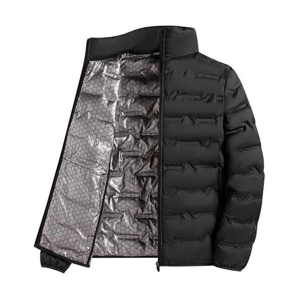Men's Down Parkas Graphene Self-heating Down Jacket Men Solid Windproof Pleated Down Jackets Stand Collar Classical Warm Winter Jackets