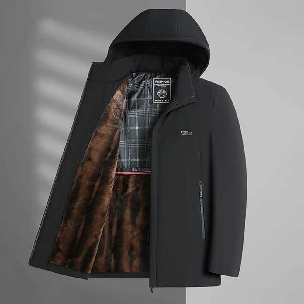 Men's Down Parkas Mens middle-aged and elderly cotton fabric windproof warm wear-resistant fashionable and casual high-quality fabric C