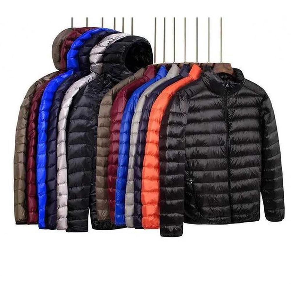 Men's Down Parkas New autumn and winter lightweight down jacket mens fashion hoodie ultra-thin lightweight youth ultra-thin down jacket