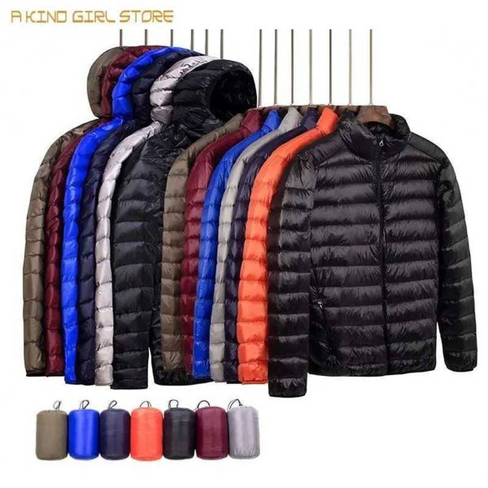 Men's Down Parkas New Brand Autumn Winter Light Down Jacket Mens Fashion Hooded Short Ultra-thin Lightweight Youth Slim Coat Down Jacke