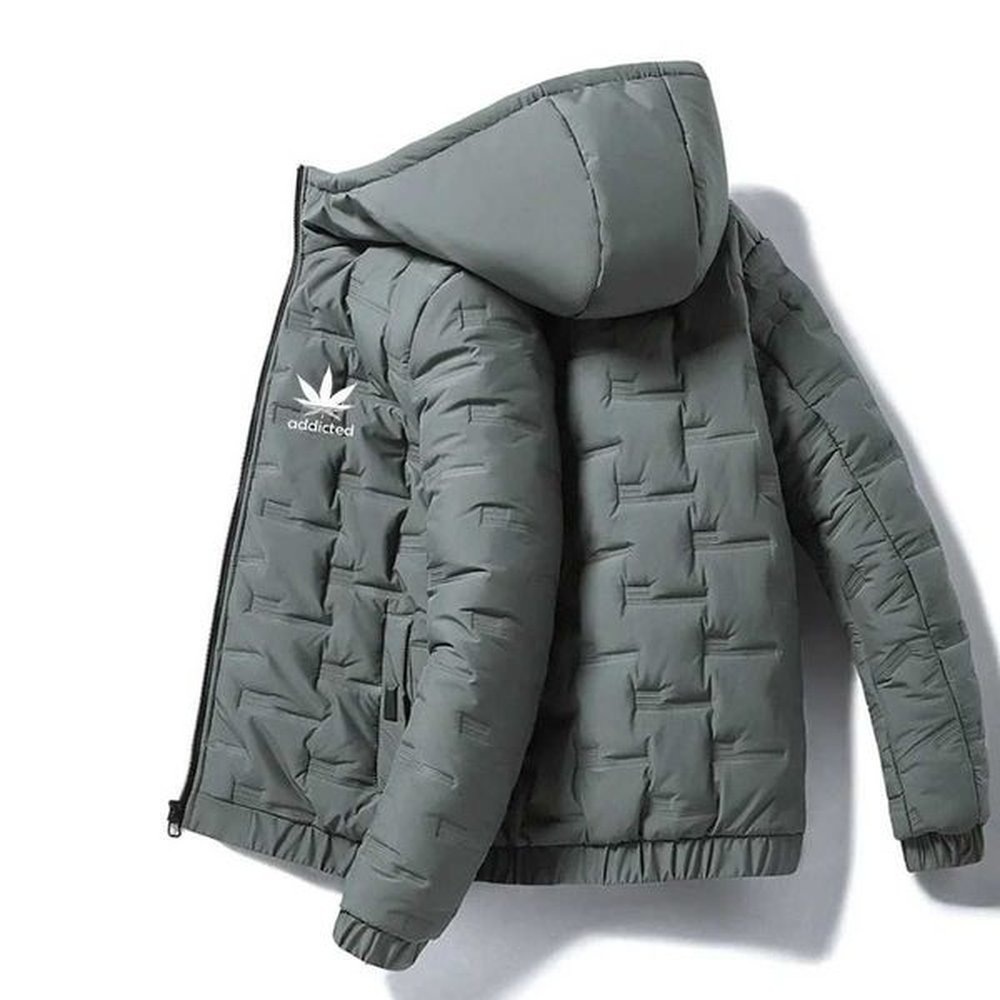 Men's Down Parkas 2024 New Mens Winter Thickened Warm Jacket Fashion Casual Printed Hooded Down Jacket Velvet Cotton Jacket Shopping Ja