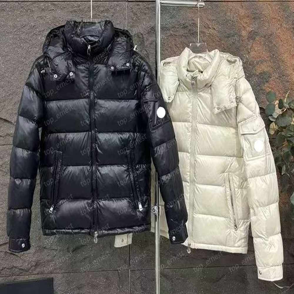 Mens Down Parkas Puffer Jacket Winter Down Jacket Designer Mens Short Retro Glossy Detachable Hooded Zipper Duck Down Warm Coat Women High Q