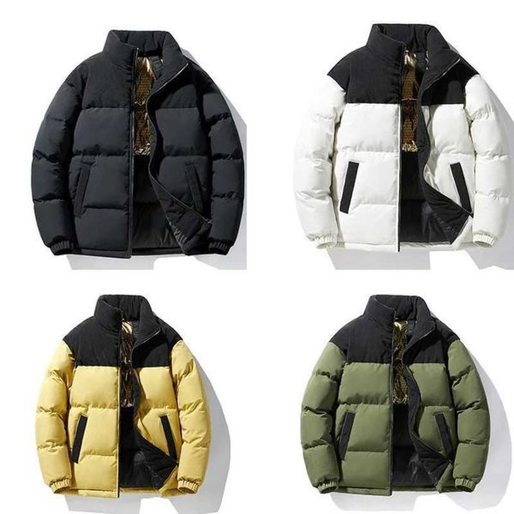Men's Down Parkas Vertical Collar Color Down Jacket Warm Simple Trend Classic All-purpose Fabrics Warm Comfortable Skin-friendly Wear D