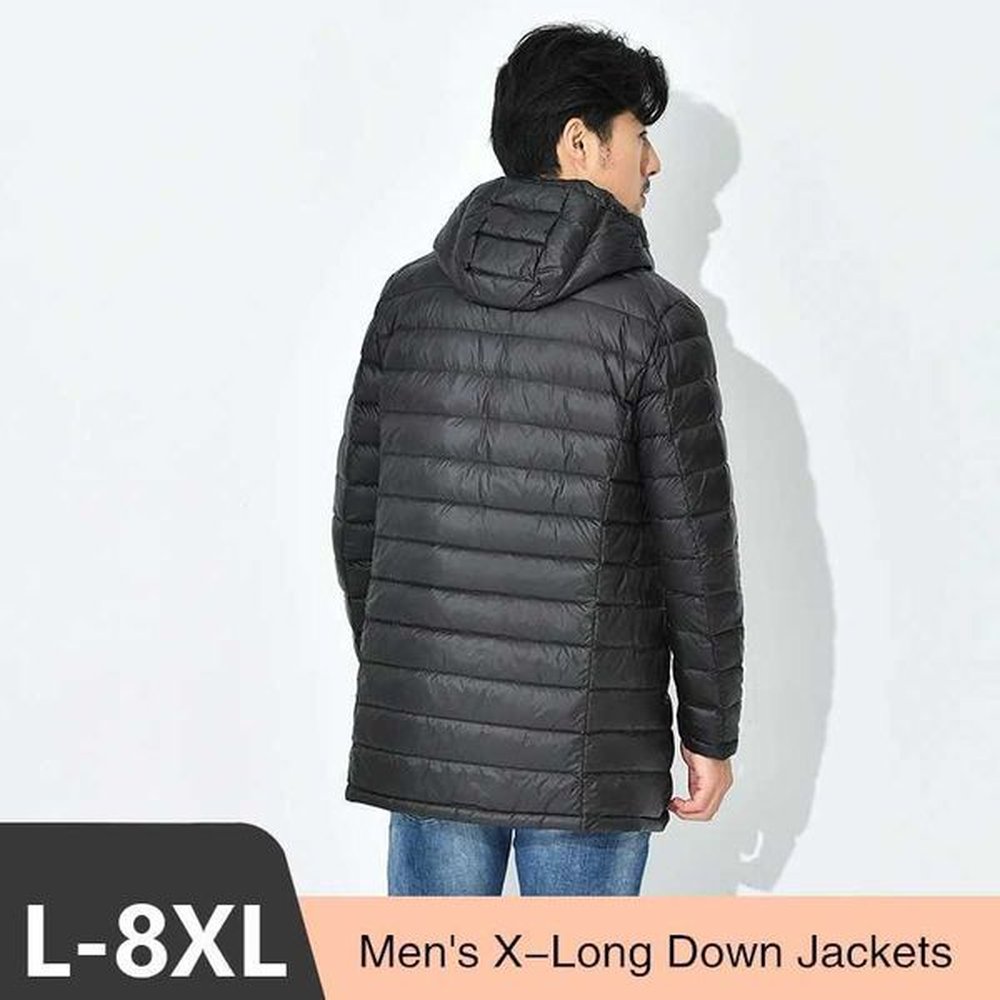Men's Down Parkas Winter Lightweight Plus Dize Mens Puffer Jackets 2023 New Men X-long 90% White Duck Down Water and Wind-Resistant Cas