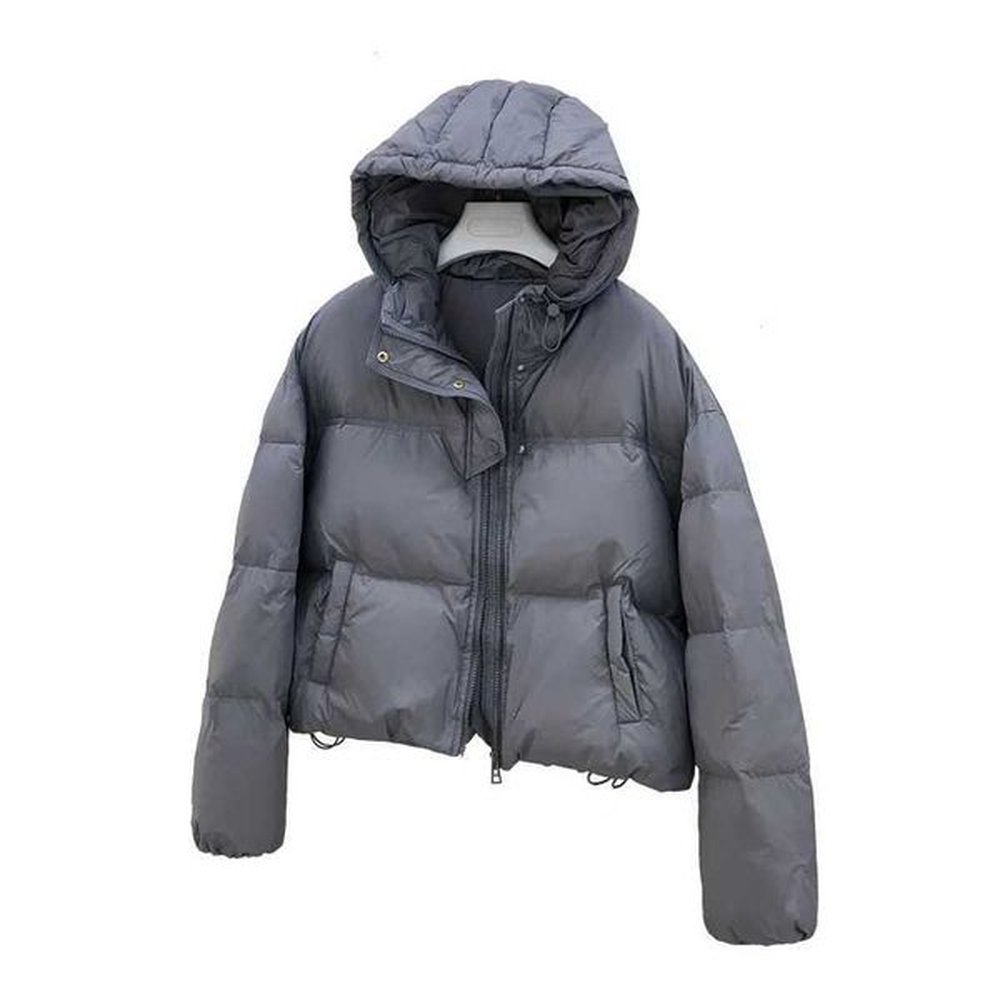 Men's Down Parkas Winter new down jacket womens short brimmed small dog bread jacket thick white duck European fashion trend jacket Q24