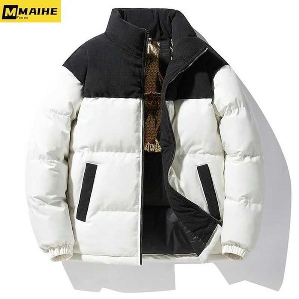 Men's Down Parkas Winter new mens solid color Parka high-quality mens standing collar warm thick jacket mens casual Parka H241118