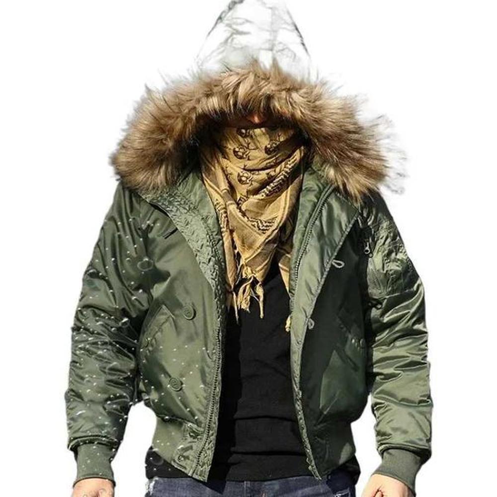 Men's Down Parkas Winter Tactical Jacket Mens Warm Fur Collar Hooded Cotton Padded Clothes Coat Outdoor Windproof Thermal Bomber Milita