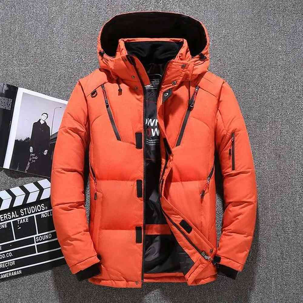Mens duck down jacket winter warm hooded thick inflatable jacket casual high-quality coat outdoor streetwear mens Parka 241122