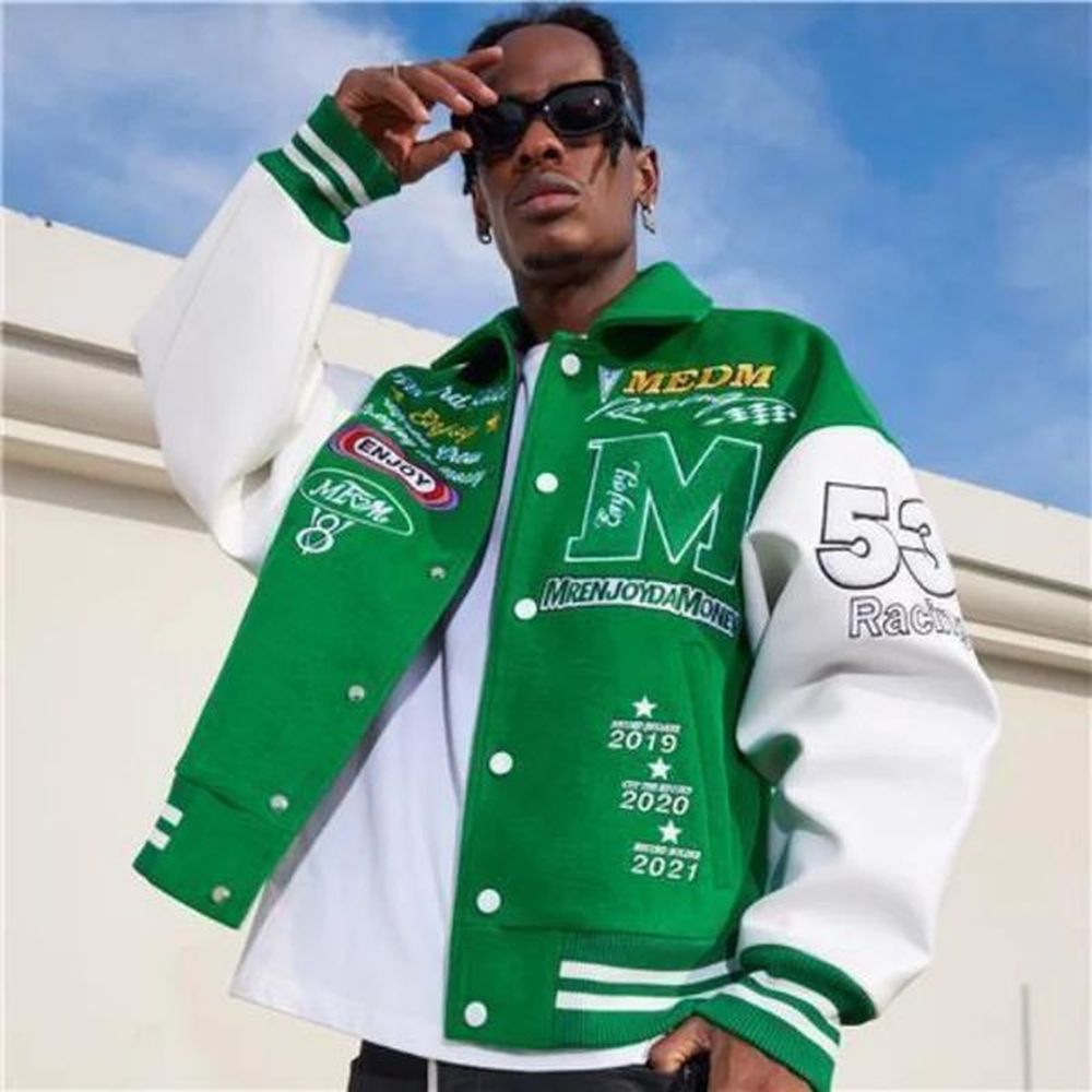 Mens embroidered American Y2K retro baseball uniform jacket couple models spring and autumn European and American trends 240530