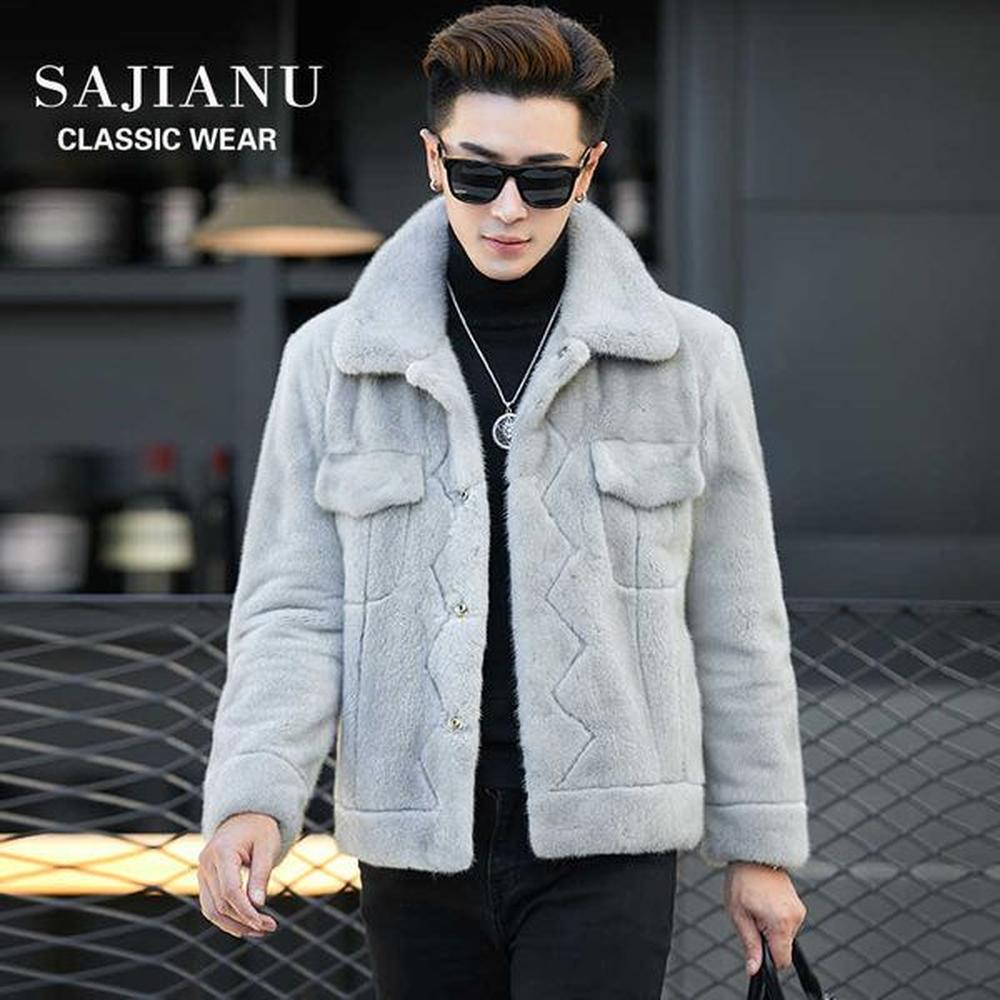 Men's Fur Faux Fur 2023 Winter New Velvet American mink full mink coat mens jacket trendy mens fur H240823 H240829