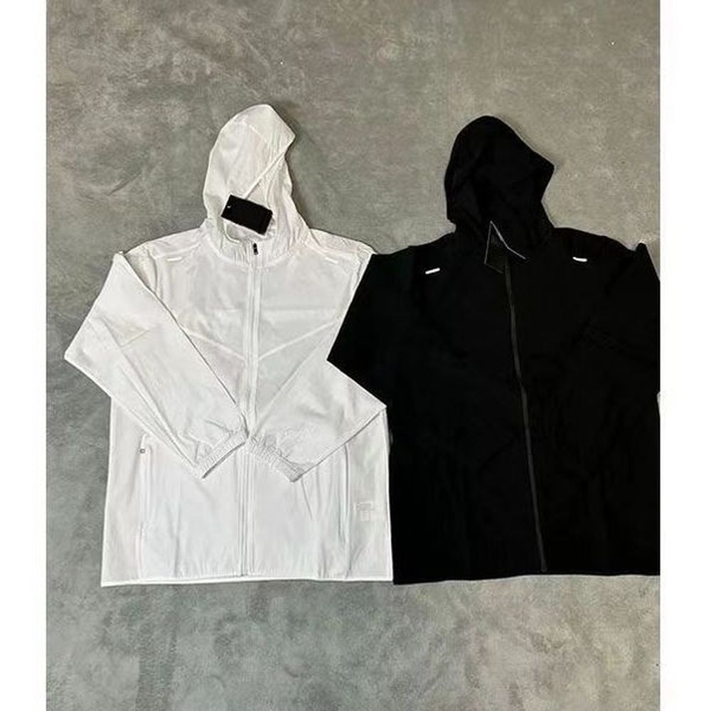Men's hooded jackets windbreaker windproof sportswear lightweight sports running jacket jogger coat summer thin sun protection UV outwe