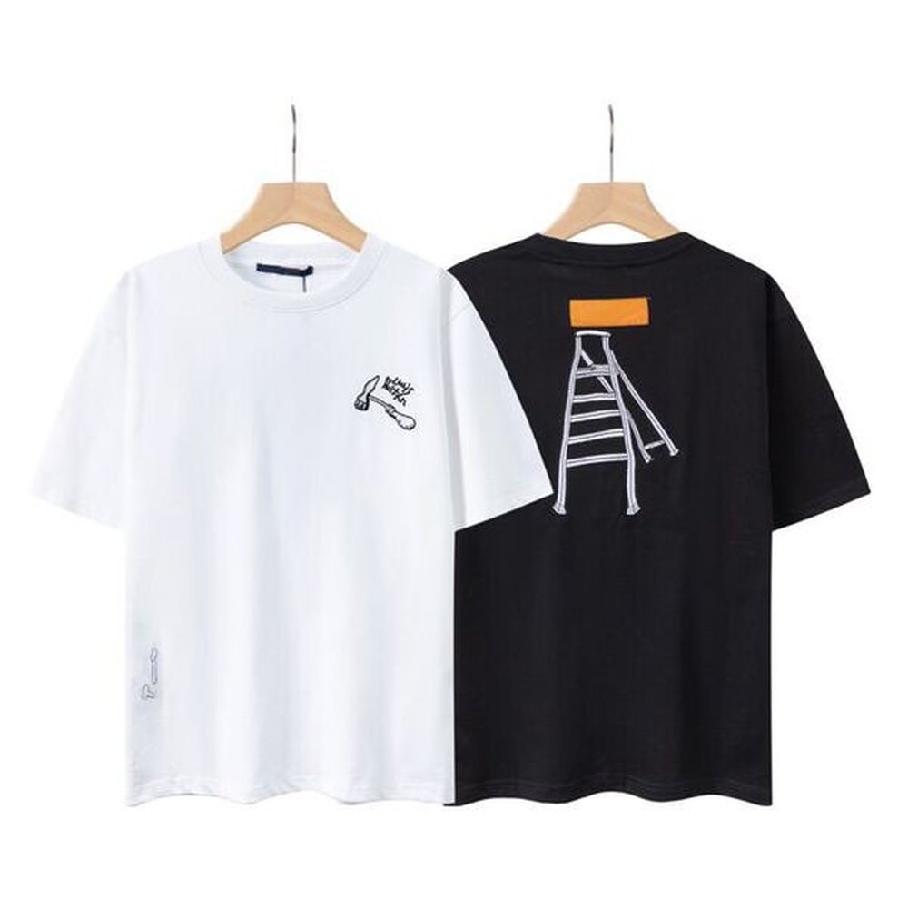 2022 Men's Hoodie Crew Neck Loose Sweater Women's Men's High Street Jacquard Pullover Sweatshirt Color Black and White Size m
