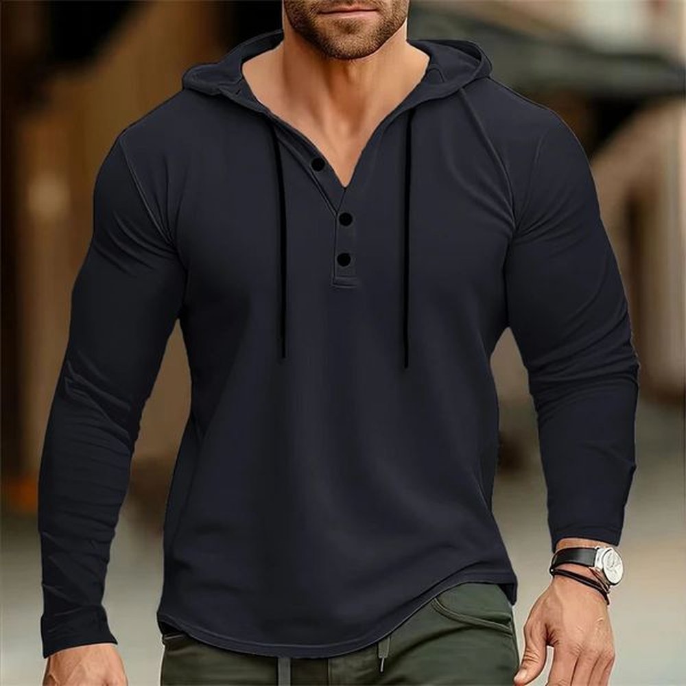 Mens Hoodie Tshirt Fitness Clothing Long Sleeve Cotton Single Piece Jogger Casual 240827