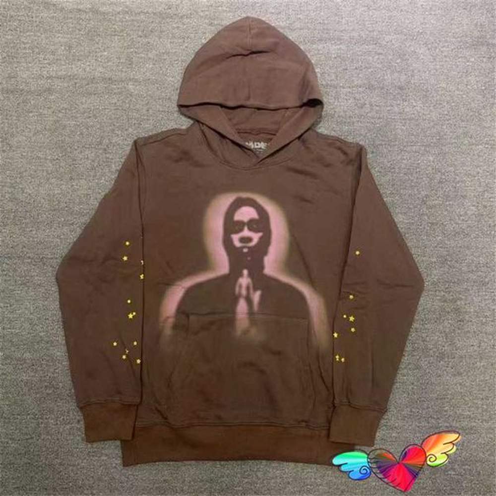 Men's Hoodies Fashion Sp5der 555555 Sweatshirts designer Brown world wide spider hood 2023 men women 1 main street Hip Hop young bandit