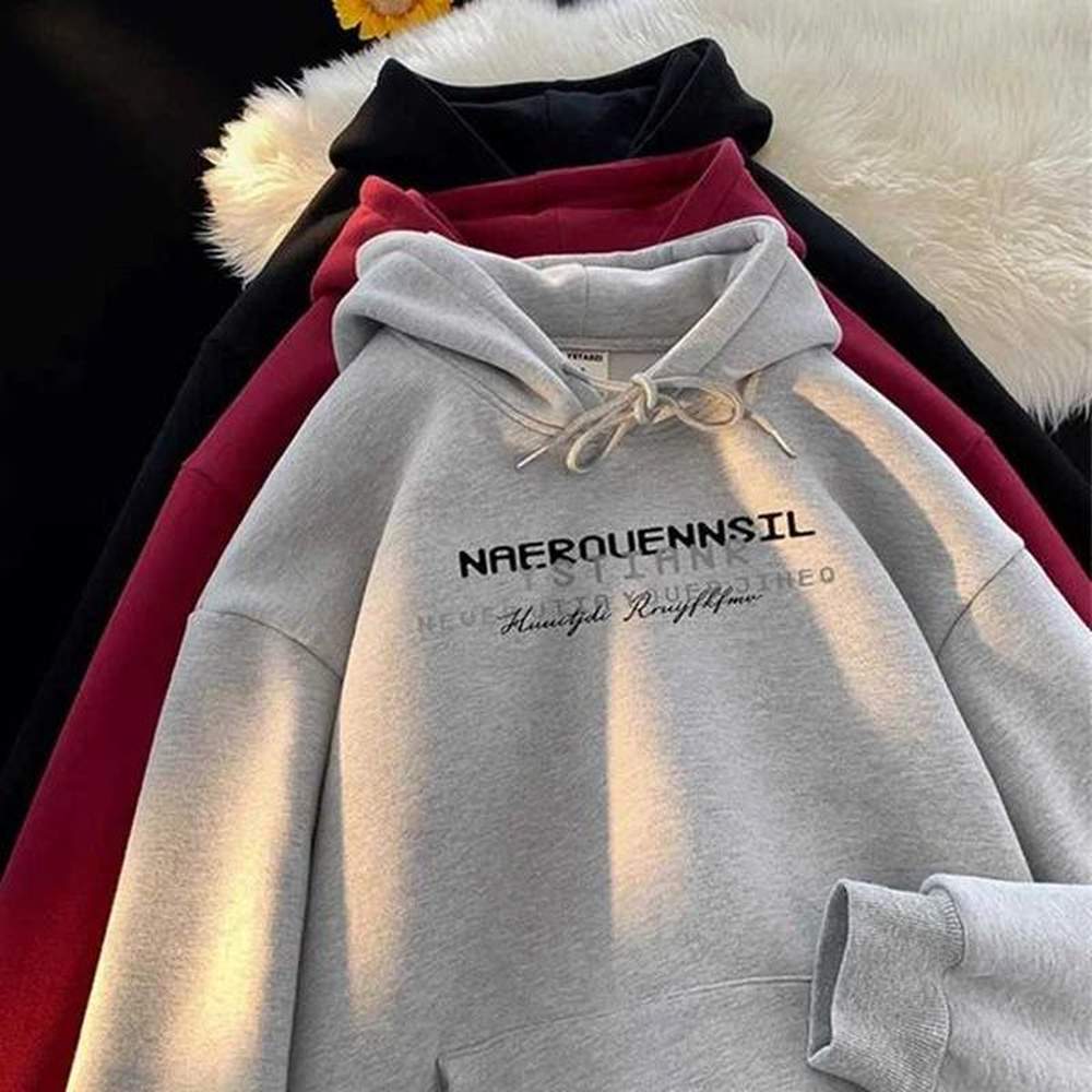 Men's Hoodies Sweatshirts Autumn High Street Letter Printed Hoodie Mens Casual Loose Retro American Hoodie Y2K Fashion Hoodie J241230
