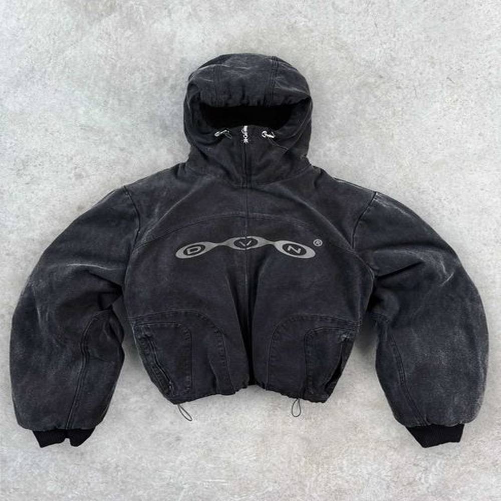 Mens Hoodies Sweatshirts Divin Vintage Washed Zip Hoodie Y2K Jacket Mens Rock Hip Hop Patchwork Embroidered Oversized Hoodie Sweatshirt Long