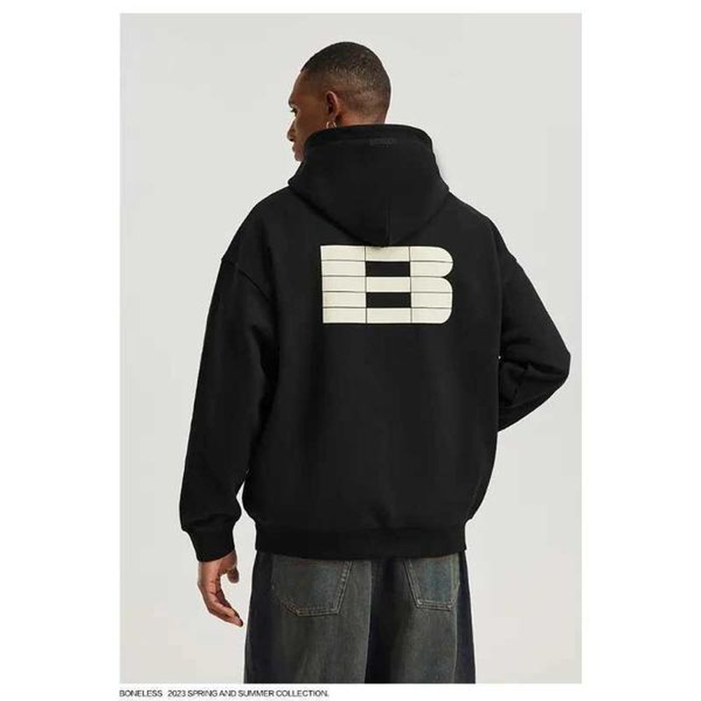 Men's Hoodies Sweatshirts Front and Rear B Letter High Quality Printed American Hoodie Trendy Fashion Unisex Jumper Hoodie Loose Casual