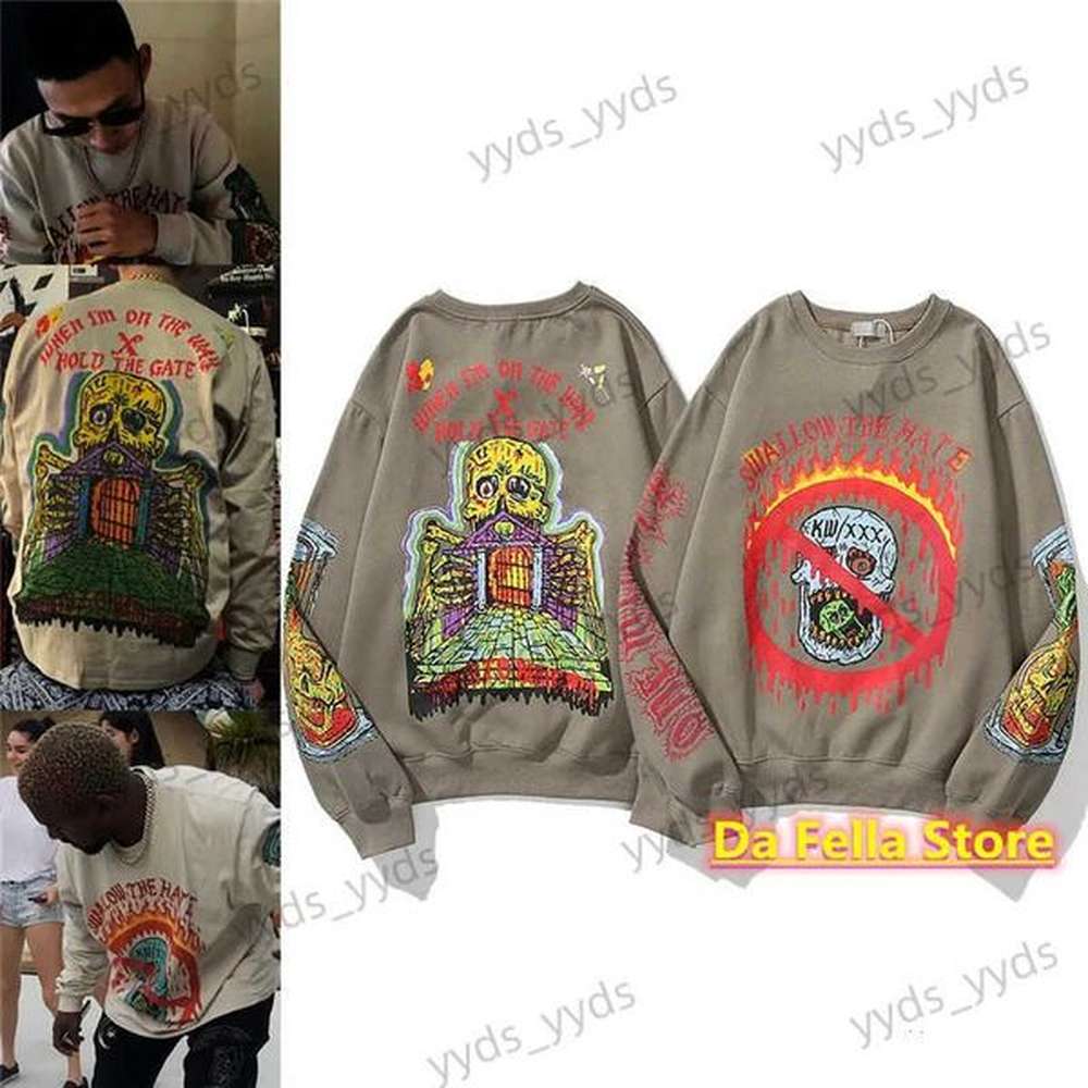 Men's Hoodies Sweatshirts 20FW Hoodie Men Women Swallow The Hate Hoodies Hold The Gate Sweatshirts Asian Size Cotton Velvet Long Sleeve