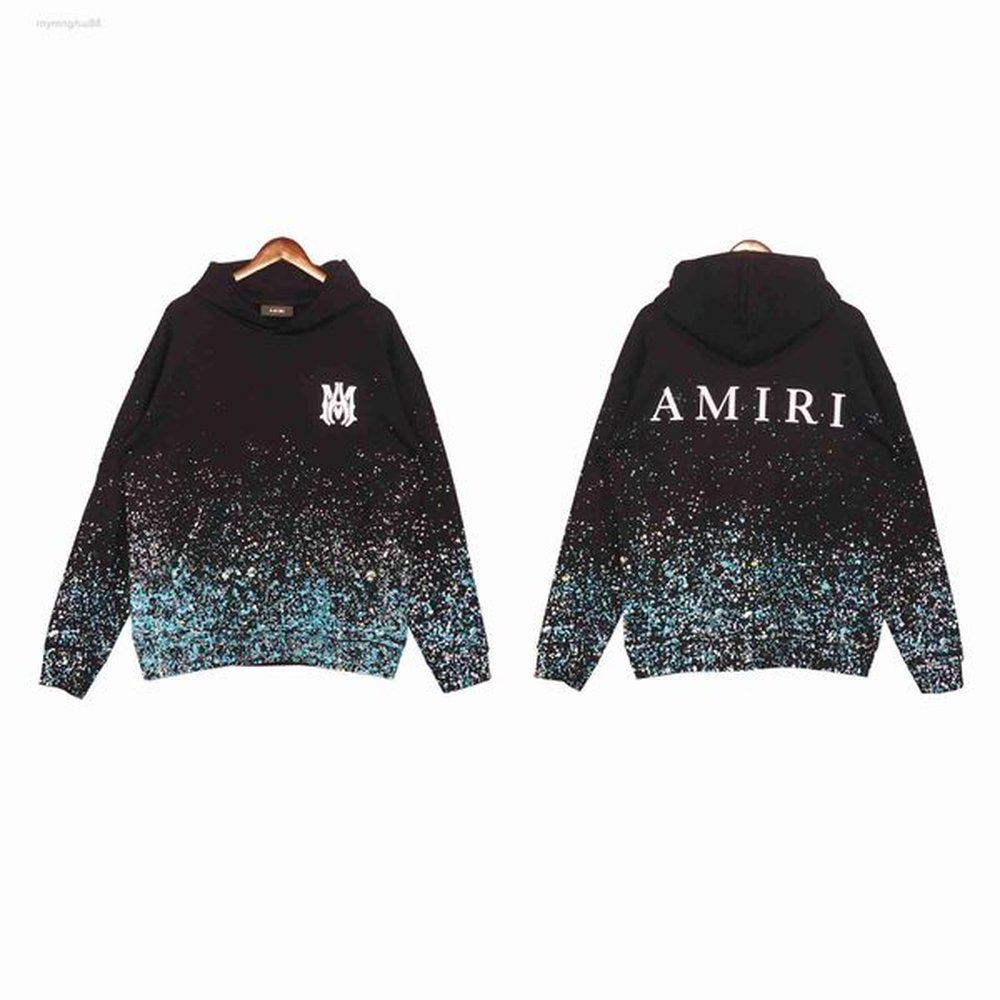 Men's Hoodies & Sweatshirts High American Fashion Starry Sky Splashing Flower Letter Printing and Women's AR7C