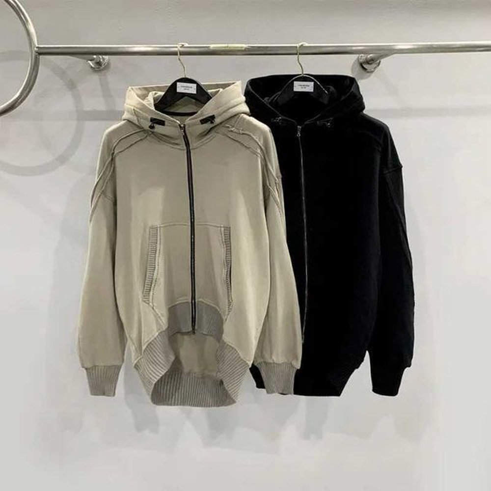 Mens Hoodies Sweatshirts High Street Knit Washed Distressed Hoodied Sweatshirts Men Women Zipper Cardigan Coats Y2k Streetwear High Quality