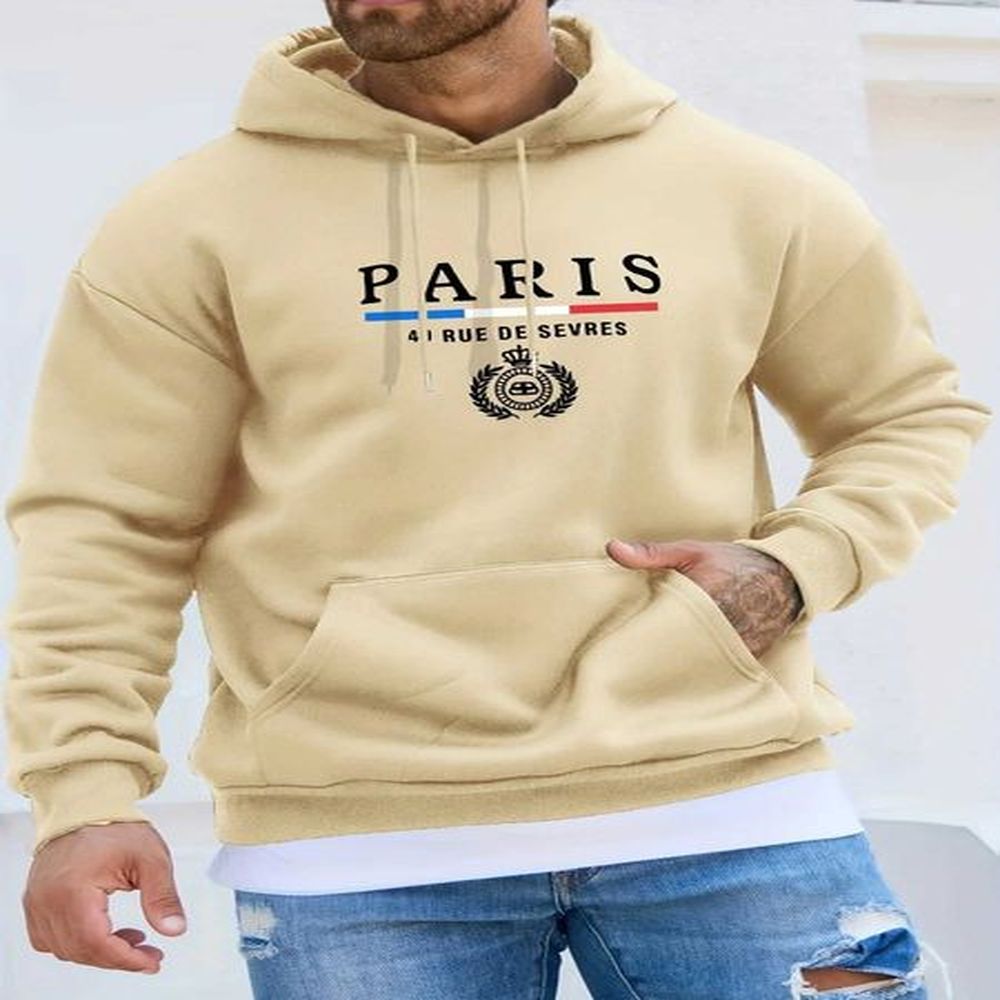 Men's Hoodies Sweatshirts Mens autumn long sleeved sweater Paris hoodie J241230