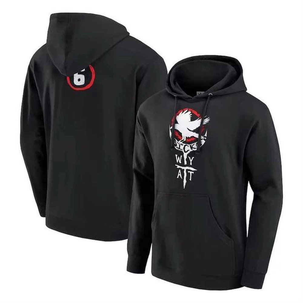 Men's Hoodies Sweatshirts 2024 Mens Black Wyatt Pullover Hoodie 2024 Autumn/Winter New Style Popular Wrestling Fans Hoodie Casual Sport