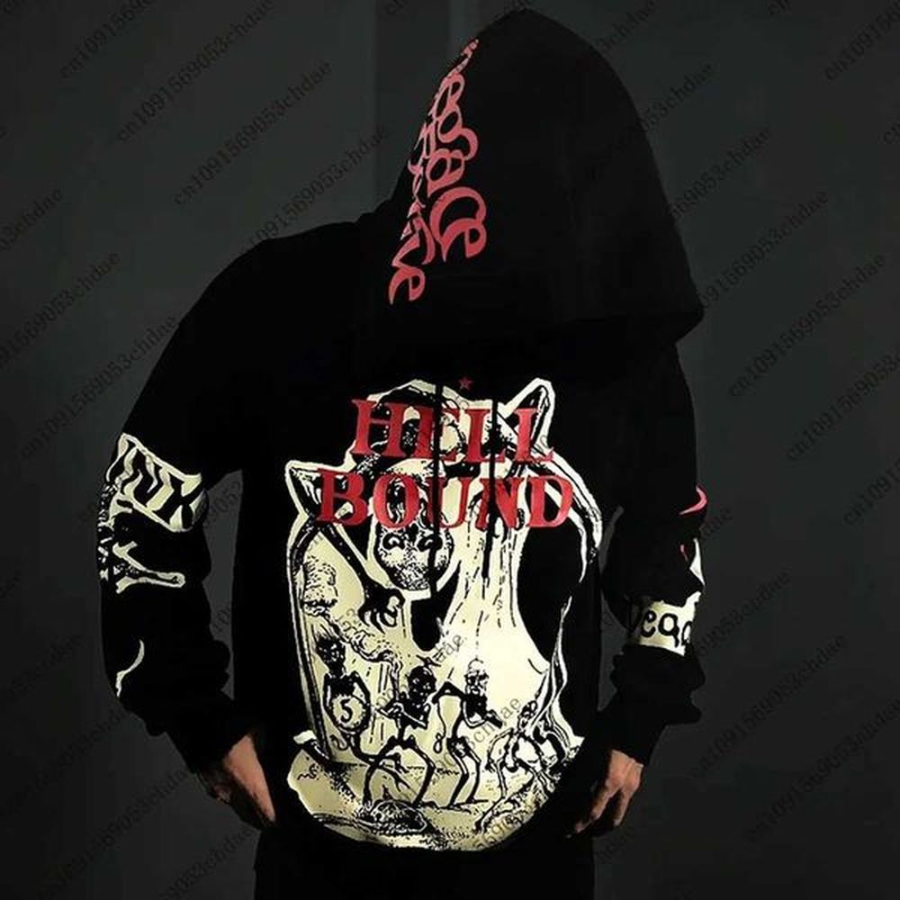 Men's Hoodies Sweatshirts Mens Y2K Vintage Punk Mummy Graphic Pullover Hoodie Hot Selling Strt Trend Style Hoodie Causal Loose Sweatshi