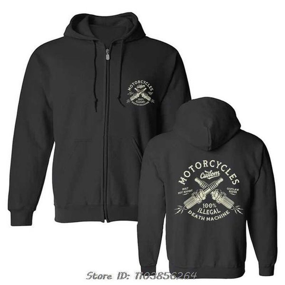 Men's Hoodies Sweatshirts Retro custom motorcycle cut thread motorcycle zipper hooded sweatshirt cotton floral sweatshirt oversized jac