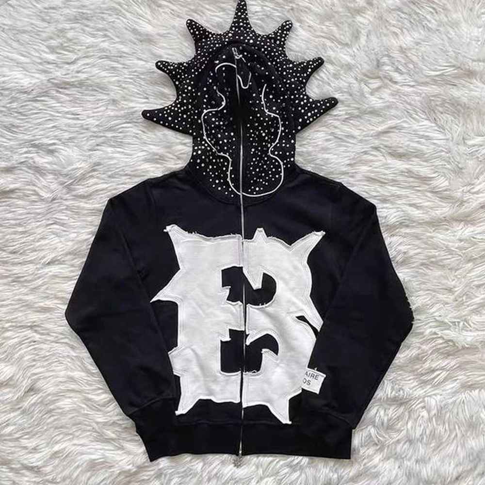 Men's Hoodies Sweatshirts 24SS High Quality Glo Gang Honor Hoodie Industrial Diamond Edge Hat Fashion Brand Mens Patch Work Design Hood