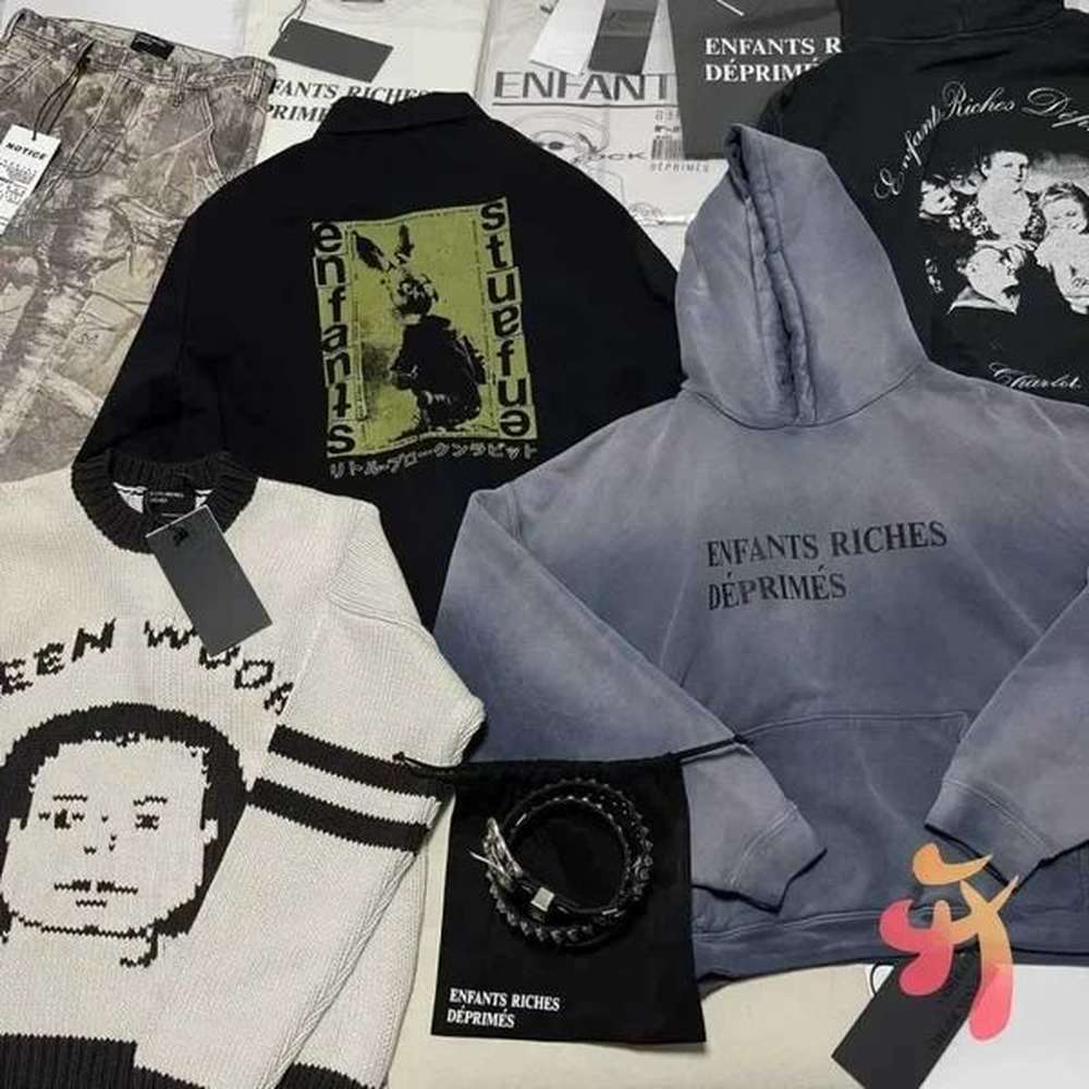 Men's Hoodies Sweatshirts 24ss Winter ERD Sweater Vinatge Washed Hiphop Street Men Women Hooded Pullover Enfants Riches Deprimes Hoodie