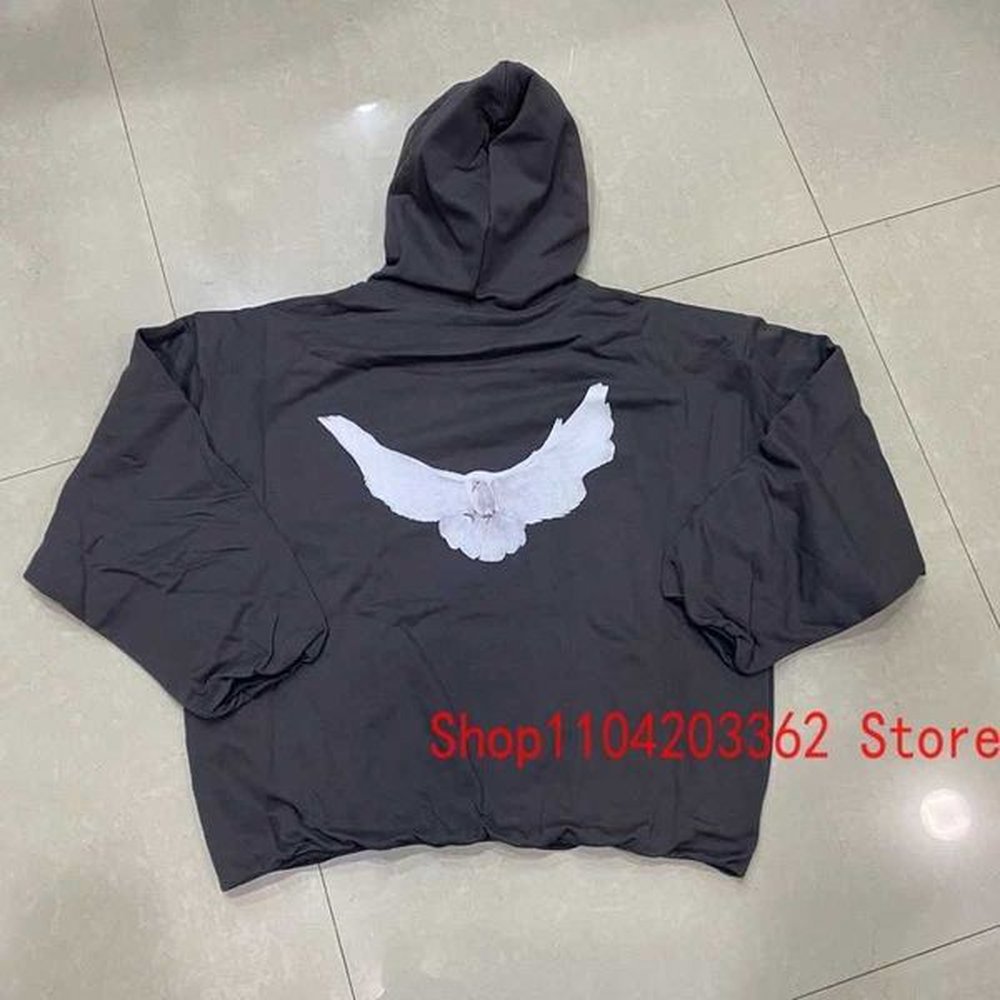 Men's Hoodies Sweatshirts Strtwear Double-deck Fabric Hoodies Men Women High Strt Hip Hop Pigeon Print Sweatshirts DONDA Pullovers Y250