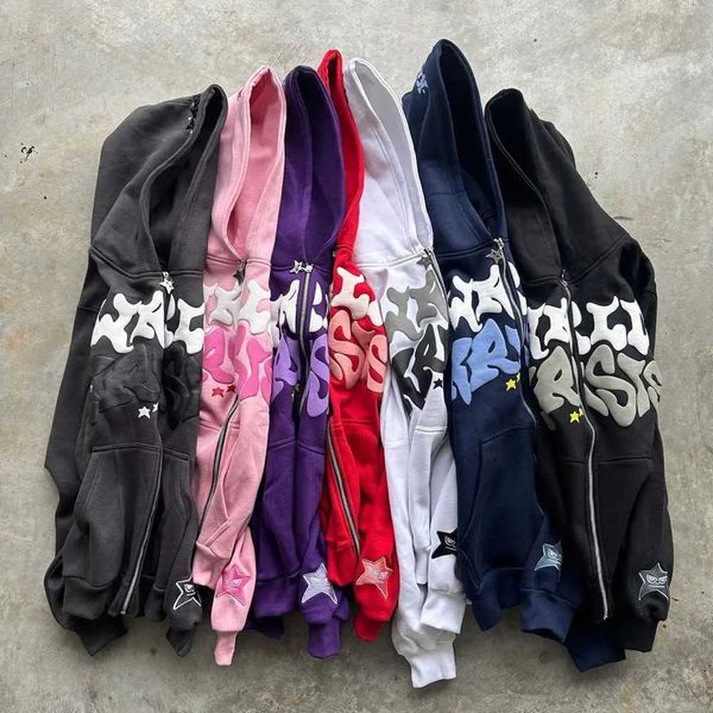 Men's Hoodies Sweatshirts Strtwear Zip Hoodie Y2K Sweatshirt Hip Hop Letter Graphic Print Oversized Hoodie New Harajuku Gothic Jacket C