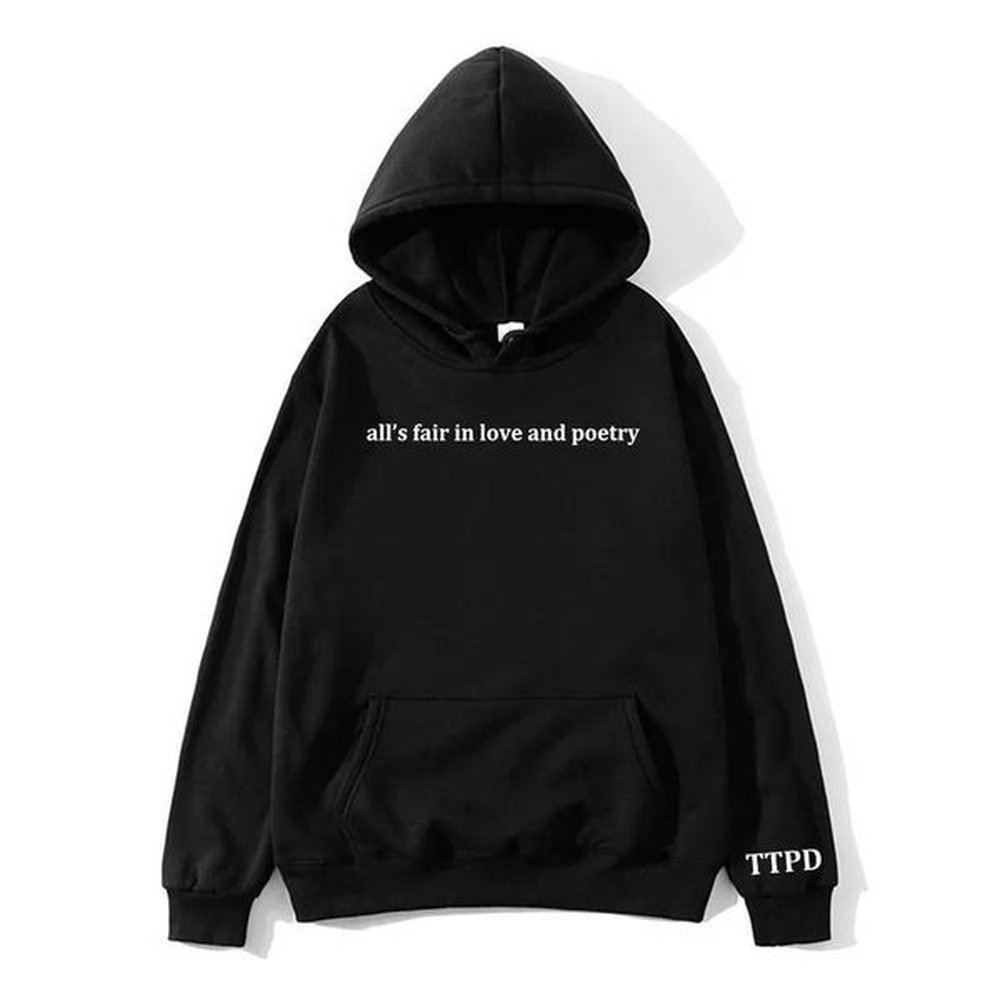 Mens Hoodies Sweatshirts TTPD The Tortured Poets Department Hoodies Alls Fair in Love and Poetry Letter Printing Sweatshirts Comfortable Spr