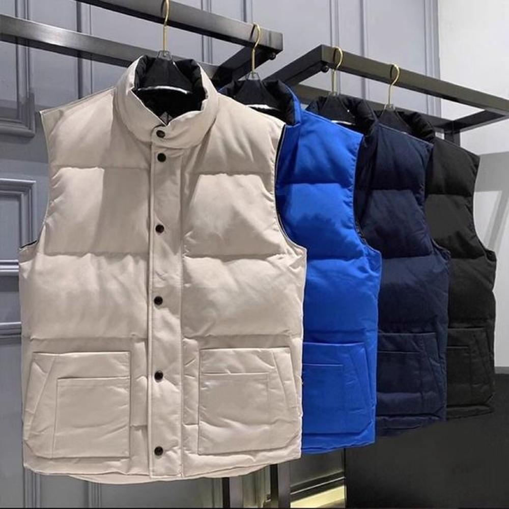 Mens Jackets Canadian Puffer Jacket Vests designer Femme Gilet Parka Stand Collar Zipper Button Letters Embroidery Slim Outerwear Coats puff