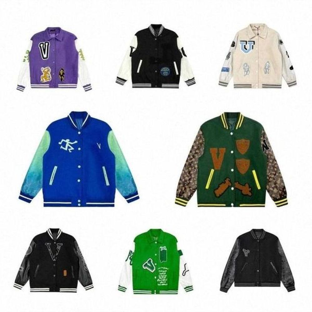 Mens Jackets Flocking Leather Sleeves Jackets Women Men Uniform Fashion Baseball Coat Couples Single Breasted Warm Jackets Varsity Coat Pbts
