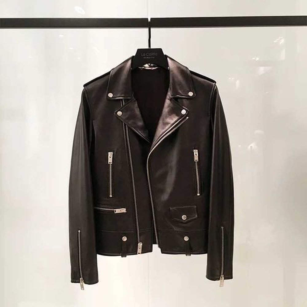 Men's Jackets Lambskin Gd Same Style Mens Motorcycle Jacket Leather Jacket z240806