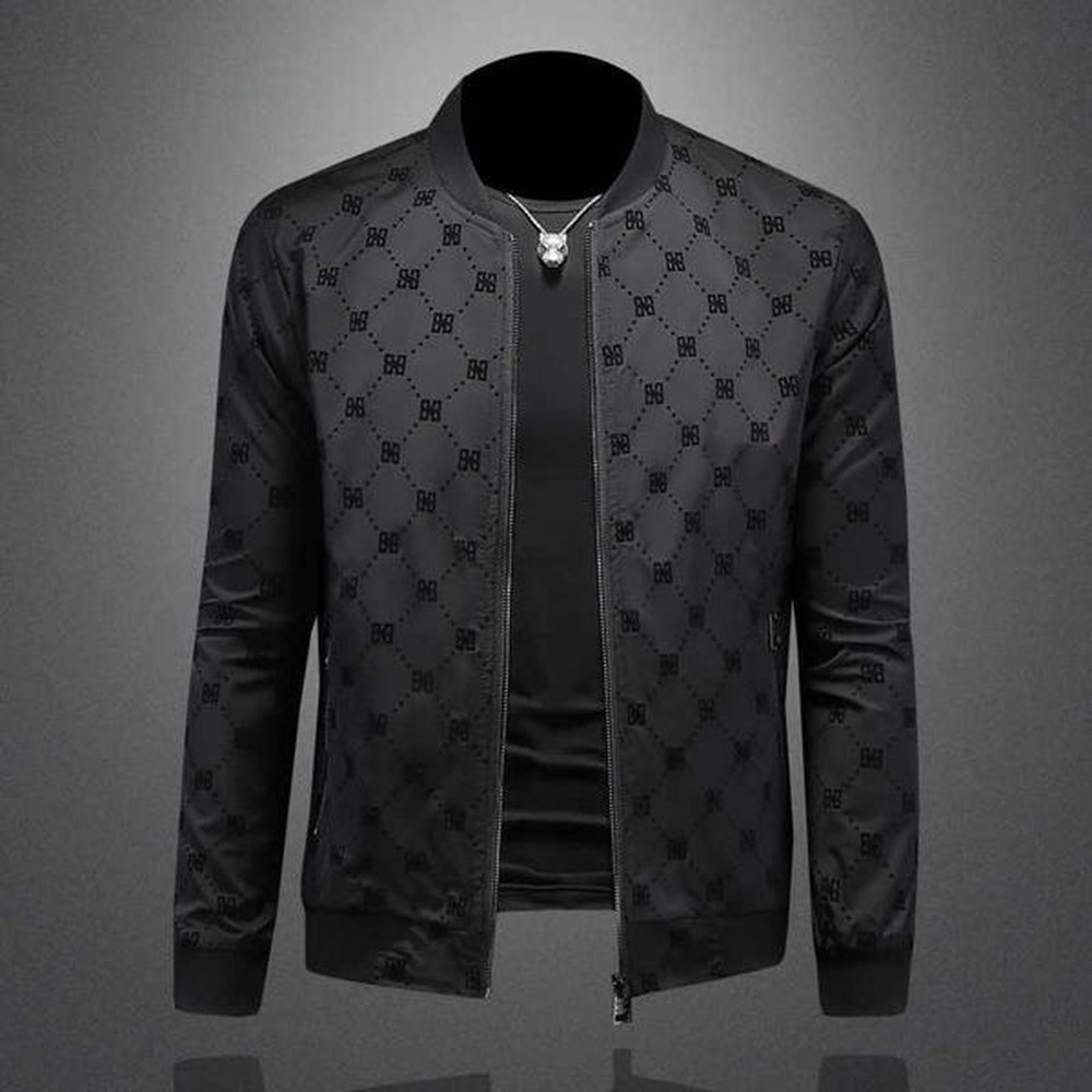 Men's Jackets Mens casual slim fit jacket high-quality Korean fashion printed baseball jacket zipper plus size jacket M-5XL Y2411193E03