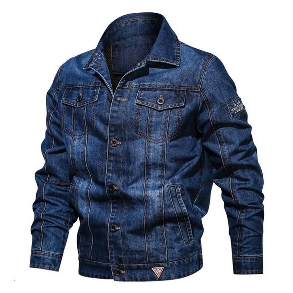 Men's Jackets Men's Solid Denim Jacket Spring Autumn Casual Slim Fit Bomber Jackets Male Jean Jacket Outwear Male Cowboy Plus Size